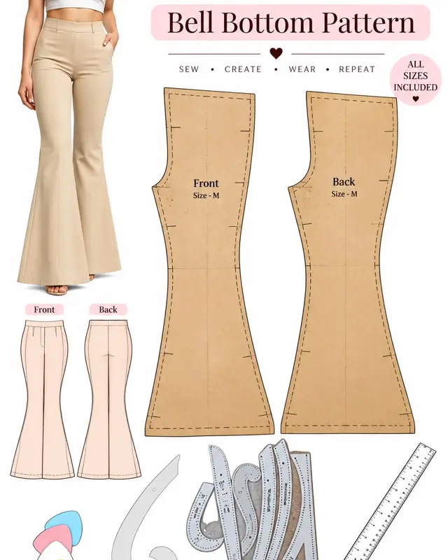 Flared Bell Bottom Pattern