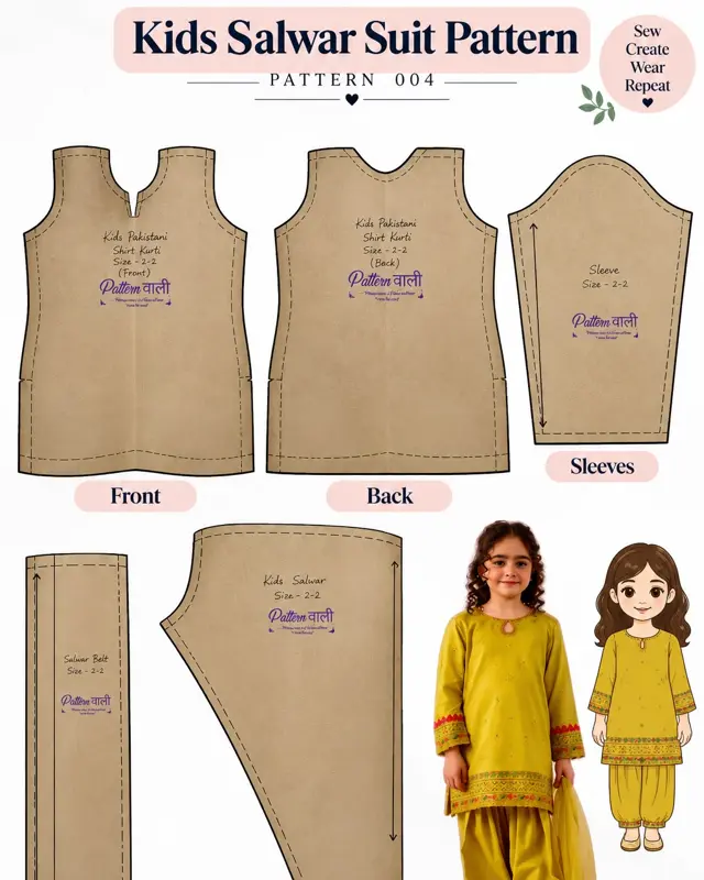 Kids Salwar Suit Pattern