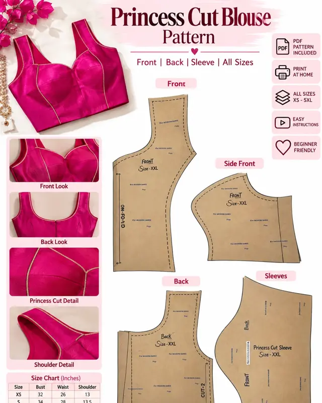 Princess Cut Blouse Pattern